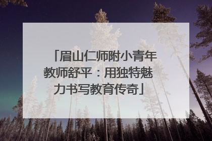 眉山仁师附小青年教师舒平：用独特魅力书写教育传奇